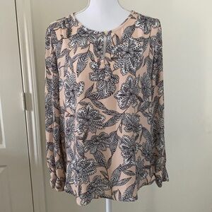 Loft long sleeve floral print blouse